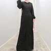 Abbigliamento etnico donna da donna abiti da ballo paillettes che luccicano abito da ballo da ballo da spalla maniche musulmane abiti lunghi da sera formale di vestidos