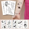 Tattoo -overdracht Waterdichte tijdelijke tattoo -stickers droomvanger tatto panda wolf body art arm nep mouw tatoeages vrouwen mannen 240426