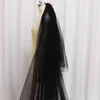 Bijoux de cheveux de mariage Beau Veille de mariage long noir 2 t 3 mètres couverture de cathédrale visage noir Gothic Bridal Veil accessoires de mariage