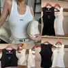 Loeweei Tank Top Designer Vest Top Women Summer Slim Slim編みトップティーの袖の袖の通気性スポーツウェアクロップタンクレディースデザイナー衣類服