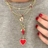 Choker 2024 Classic Colorful Cz Zirconia Paved Heart Thin Cuban Link Chain Necklace Arrived Fashion Women Jewelry