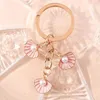 Keychains Lanyards Leuke Summer Beach Shell Charms Keychain voor autosouvenir geschenken voor vrouwelijke mannen handtas hangers sleutels diy accessoires