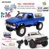 Auto elettrica/RC WPL C24-1 Veicolo RC a grandezza intera 1 16 2,4 g di azionamento a quattro ruote a quattro ruote rocciose Electric Claim Craibing LED Luci a LED Off-Road 1/16 Childrens Giocattolo regalo