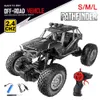 Electric/RC Car RC car remote control vehicle off-road monster truck metal shell 4WD dual motor LED headlight rock track toy used for childrens giftsL2404