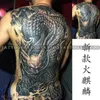 Tatueringsöverföring full rygg tatuering för man punk drake orm konst tillfälliga tatueringar vattentät falska tatuering arm varar goth tiger tatuering klistermärken 240427