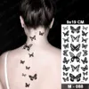 Tattoo Transfer vlinder waterdichte tijdelijke tattoo stickers motrozebloem donkere flits tatto vrouwen sexy body art arm nek nep tattoos mannen 240427