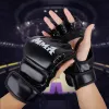 Luvas de treinamento profissional de boxe profissional Almofada de couro meio dedo para adultos boxe de boxe de boxing ufc knuckles de sacolas de areia