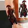 Tattoo Transfer 6 Blätter Stammes Spartaner Krieger temporäre Tattoos für Männer Erwachsene Tattoo Papier gefälschte alte römische Gladiator Tattoo Aufkleber 3d 240426