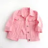 Spring herfst dames denim jas tops roze kleur solide korte multicolor feminino driekwart mouw jean jas maat s-5xl 240412