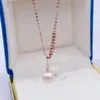 Echte pure 18K rosé goudketen Women Lucky Laser Bead 775mm Pearl o Link aanpassen ketting 240422