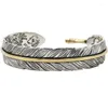 Bangle Feather open-end bracelet ring voor mannen persoonlijkheid charme ornament vakantiegeschenk