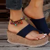 Chaussures habillées Femmes Fashion Slippers Super High Heels Beach Casual Flip Flops Pu Summer Woman Platform Slides Sandales pour les dames