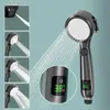 Badezimmer Duschköpfe Hochdruck Handheld Badezimmer Duschkopf Wasser spart Duschkopf Druckverstellbares Sprüh -LED -Digitale Temperaturanzeige