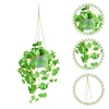 Decoratieve bloemen hangende mand potplanten vetplanten muur rattan faux hanger nep met houder kunstmatig