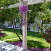 Dekorativa blommor konstgjorda violetta blomma för festdekoration Fake Vine Wall Hanging Garden Decor