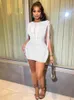 فساتين غير رسمية Idress Women's Sexy Rhinestone Chain Sparkle Glitter Mesh Bodycon Cocktail Party Club Night Outfit Drilling Clubwear Dress