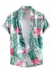 Camicie casual maschile camicie floreali camicie di moda camicie hawaian cagn vocazione campeggio spiaggia camicia lapel cuba lapel girare allo-down-down maschile abbigliamento 240424