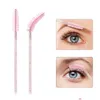 Make -up -Bürsten 300pcs glänzende rosa Einwegmikro -Wimpernkristall -Mascara -Zauberstäbe Applicator Eyebrow Comb Tool Kit Drop Lieferung Otuun Otuun