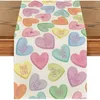 Table Cloth A213Gradient Love Bubble Print Flag Cross-Border Amazon Valentine's Day Letters Linen Dining