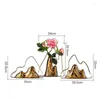 Vases Rack Metal Vase Golden Article Fleur Simulation de style chinois Arrangement de montagne Decoration Mobrémands Céramique Accueil