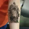 Dövme Transfer Su geçirmez Geçici Dövme Sticker Crow Wolf Ormanı Dövme Çıkartmaları Flash Tatoo Kadınlar İçin Sahte Dövmeler 7 240426