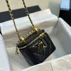 Tote bag high definition Xiaoxiangfeng Golden Ball Mini Box Lingge Chain One Crossbody Makeup Womens