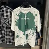 트렌디 한 남자 의류 커플 컬렉션 여름 그래픽 셔츠 신제품 느슨한 프린트 라운드 넥 티 셔츠