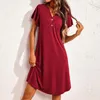 Kvinnors sömnkläder Basic Nightdress Modal Contton Soft Home Wear Bekväm nattklänning Kort ärm V Neck Elegant Sleep Dress Pyjamas Set