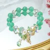 Strands Ruifan Flower Leaf Orange/Purple/Blue/Green Stone Beads Strand Bracelets for Women Female Fashion Jewelry Free Shipping YBR332