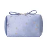 Velvet Stary Sky Cosmetic Bag, bolsa de embreagem de veludo portátil, bolsa de batom de telefone celular com zíper duplo, estilo de luxo leve