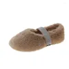 Sıradan Ayakkabı Rhinestone Yün Kadın Sonbahar ve Kış Giyim Velvet Tatlı Tek Düz Sıcak Fasulye Daireleri C1314