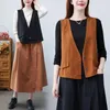 Damesvesten Big Size Vintage Women Vest losse vest met één borte mouwloze bijgesneden jas Korte blazer tops bovenkleding dames