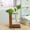 Vases Terrarium Vasevase Decoration Home Bonsai Flower Plant Vintage Pot Transparent Wooden Frame Glass Tabletop Plants