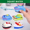 Mini -Auto Babypartyboot mit Spielzeug Duschboot Sprinkler Schwimmbad Kinderbadewanne und Strand Geburtstagsgeschenk 240418