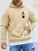 Sweatshirts Herren Hoodies Sweatshirts Cool Poker schaufeln ein grafisches Freizeit -Sporthemd mit Känguru -Taschen Langarmer Herren Hoodie für Herbst und Winter 240425