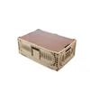 Outdoor folding storage basket, picnic basket, portable camping storage basket, car mounted wooden lid sorting box, household storage box