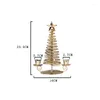 Titulares de vela Decorações de árvore de Natal Metal Candlestic Star Xmas forma Sculpture Home Decoration Art Gift Navidad 2024