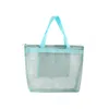 新しいメッシュビーチバッグトラベルショルダーバス収納バッグ衣類乾燥と濡れた分離バッグ外出洗浄バッグ