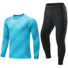 Voetbal mannen Kid 2023 voetbal doelman uniform beschermende spons spons met lange mouwen voetbaltraining keeper topvoetbal jersey broek gewoonte