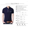 Men's Suits NO.2A2254 Summer Short Sleeve T-shirt Stand Collar Solid Slim Men Cotton Tops Tees Plus Size 5XL
