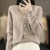 الحياكة النسائية DJZDSM Women Merino Wool Top Lace V-Neck Cardigan Sweater Fashion 2024 Model