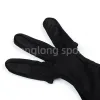 Guantes de tiro con arco 3 dedos protección de dedo negro de nylon para la mano izquierda y derecha