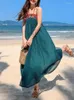Повседневные платья Женщины винтажные вышитые платья летние рукавочные шифоновые дамы элегантная элегантная a-line green beach Party Hood