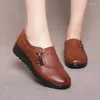 Casual Shoes Moccasins Mom Flats Women Soft Sole Round Toe Spring Flat Non Slip Loafers Female Leather Footwear