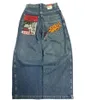 Y2K Harajuku Jeans Baggy Men JNCO Vintage Hip Hop Bordado Jeans de alta qualidade Goth Aretwear Men Women Casual Wide Leg Leg Jeans 240412