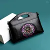 Bag YouSaison Damen 2024 Retro Hand bemalte Umhängetaschen lässige weiche Leder Frauen Luxus Handtasche Messenger
