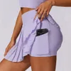 Tennis Frauen Tanz Fitnessstudio Workout Fitness Solid Sportrocks Frauen Running Skort Active Athletic Yoga Rock kurz 240425