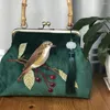 Sacs à bandouliers Mode vintage broderie d'oiseau frange sac fourre-tout pour femmes sacs à main