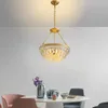 Lustres français léger luxe couronne cristal LED lustre maison décoration chambre salon salle à manger plafond chaîne double usage lampe