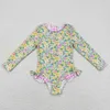 Partihandel Baby Girl One Piece LongeChes Swimming Suit Children Toddler Summer Inner Floral Ruffle Badkläder Spädbarn Swimsuit 240415